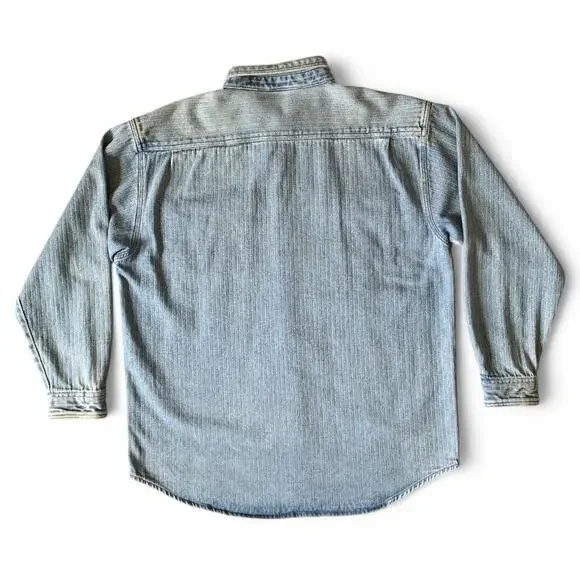 Vintage 90s Mickey Inc. Denim Long Sleeve Shirt - Extra Large - Rare! - Picture 2 of 14